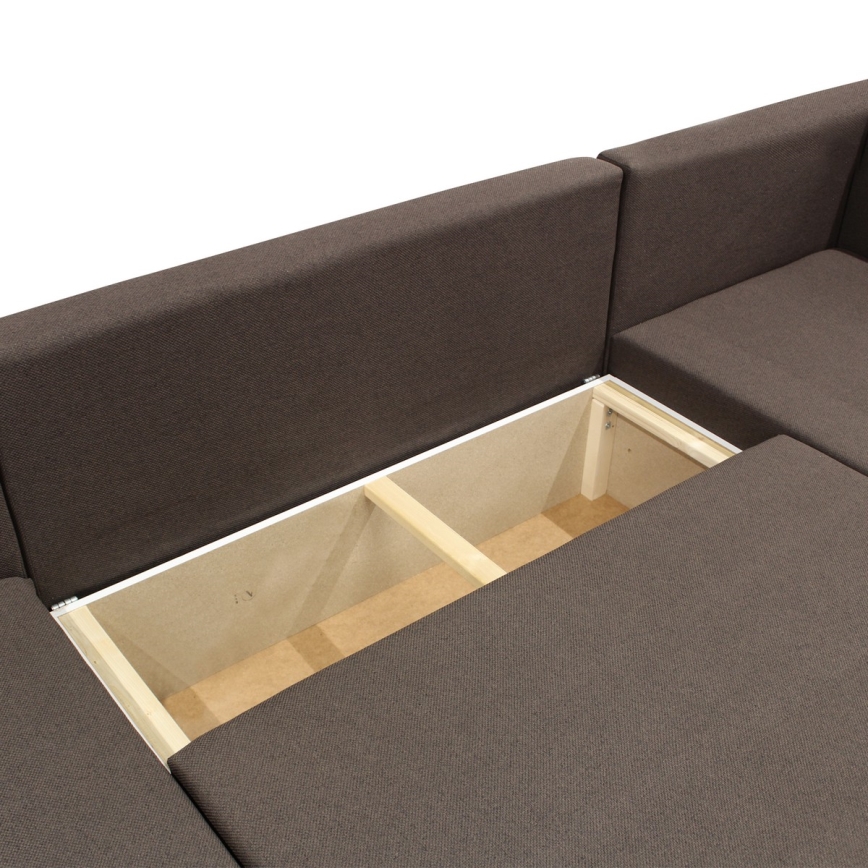 Universaalne U-kujuline lahtikäiv nurgadiivanvoodi SEYA panipaigaga, pruun