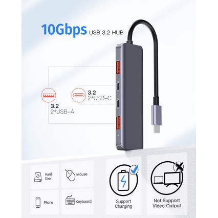 USB-C jaam 5-ühes Power Delivery 100 W