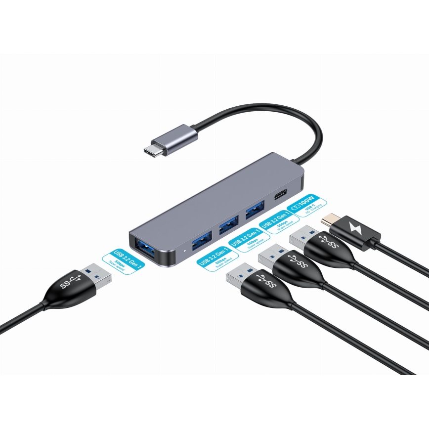 USB-C-jaotur 5-ühes Power Delivery 100 W