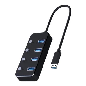 USB Jagaja koos lülititega 4xUSB-A 3.0 must
