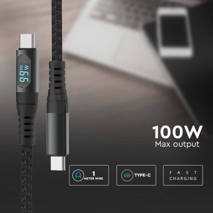 USB kaabel TÜÜP C ühendus LED ekraan 1m