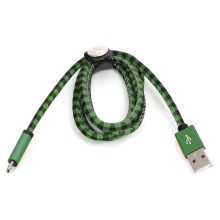 USB kaabel USB A / Micro USB ühendus 1m roheline