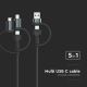 USB kaabel USB-A/ USB Lightning  / MicroUSB / USB-C Power Delivery 60W 1,2m must