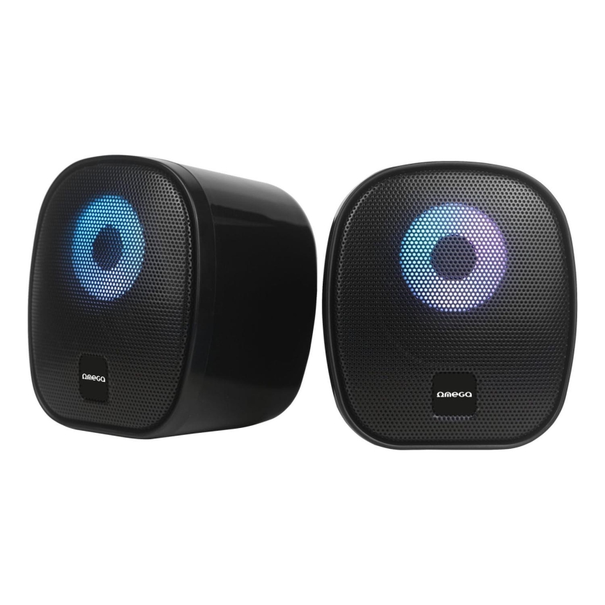USB Kõlarid koos RGB taustvalgustusega 2x3W/5V must