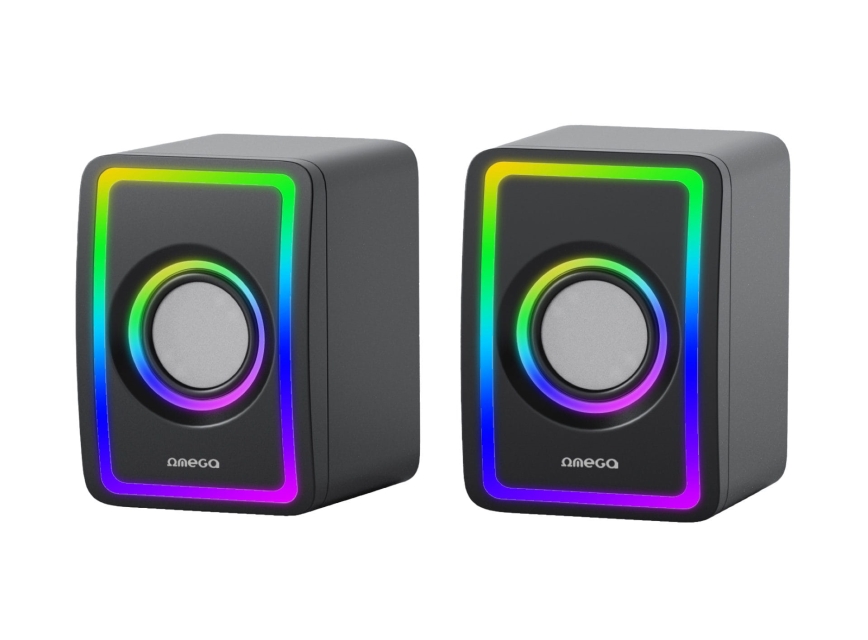USB Kõlarid koos RGB taustvalgustusega 2x3W/5V must