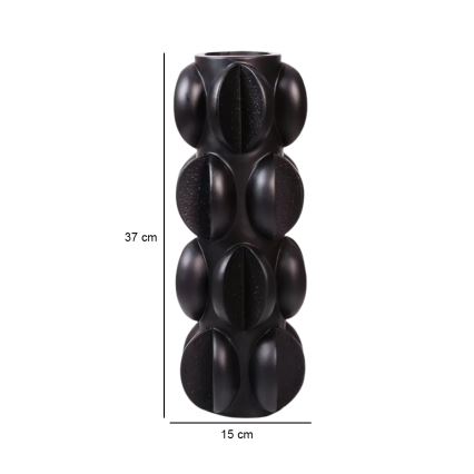 Vaas 37x15 cm resiin/matt must