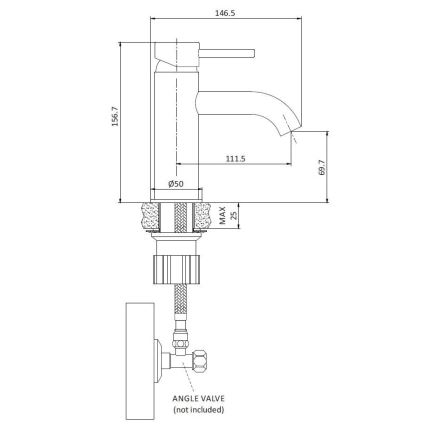 Valamusegisti DRAGOR 15,6 cm, harjatud messing
