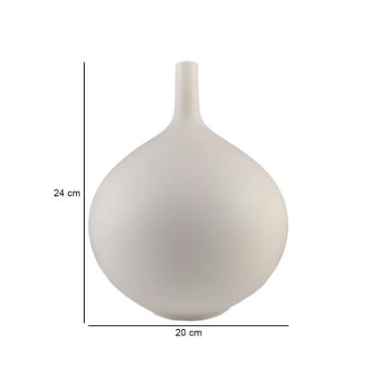 Valge keraamiline vaas 24 cm