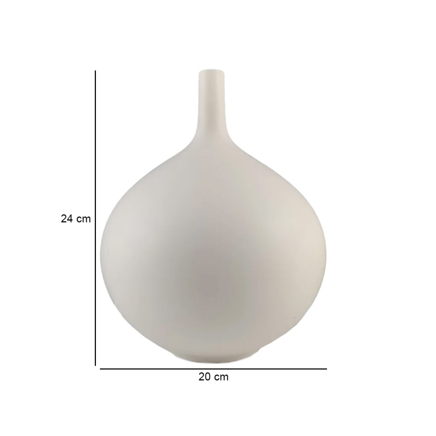 Valge keraamiline vaas 24 cm