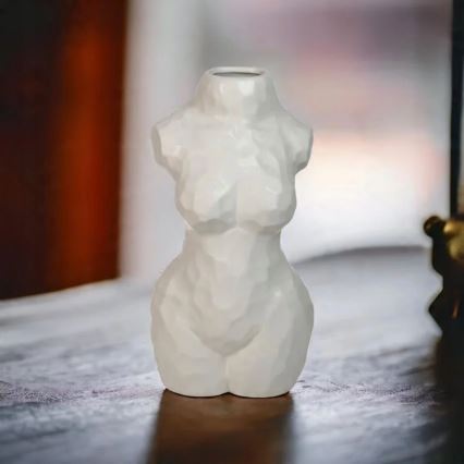 Valge keraamiline vaas 30 cm
