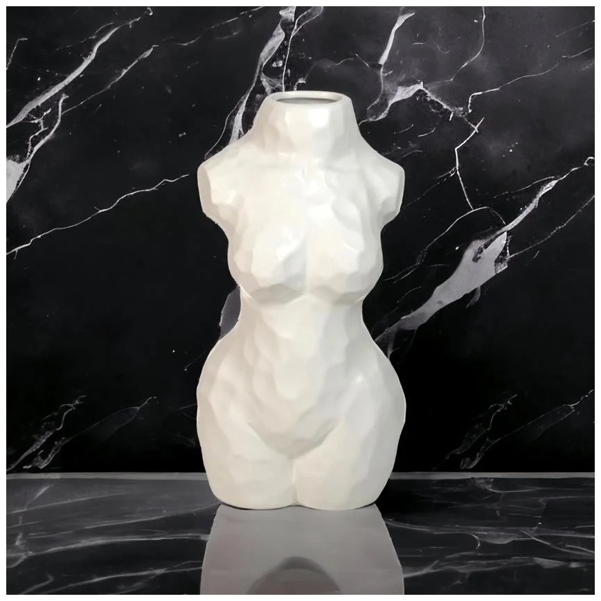 Valge keraamiline vaas 30 cm