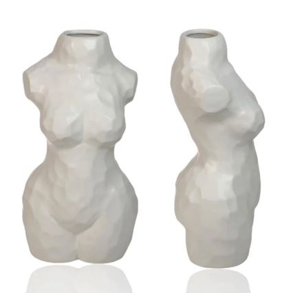 Valge keraamiline vaas 30 cm