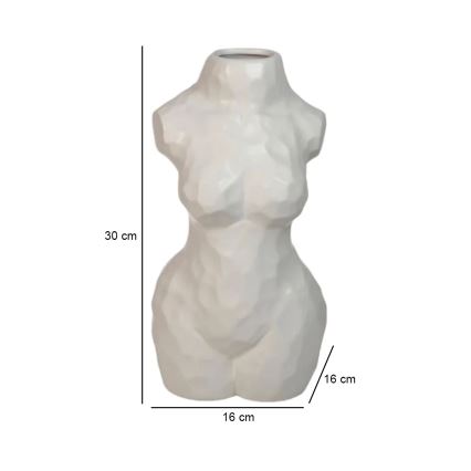 Valge keraamiline vaas 30 cm