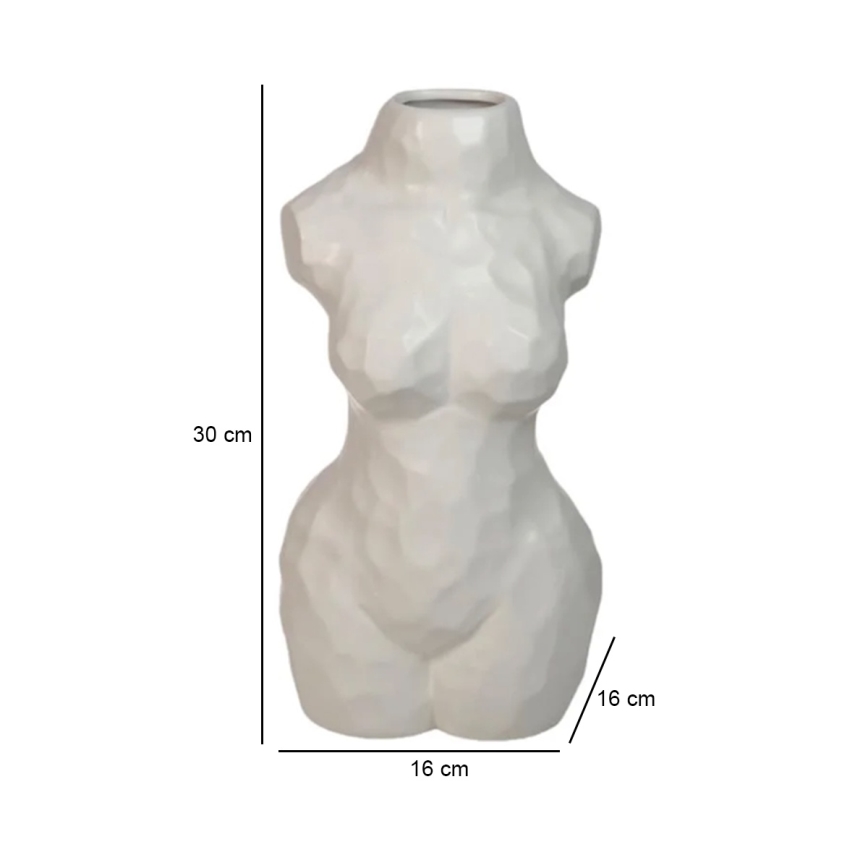 Valge keraamiline vaas 30 cm