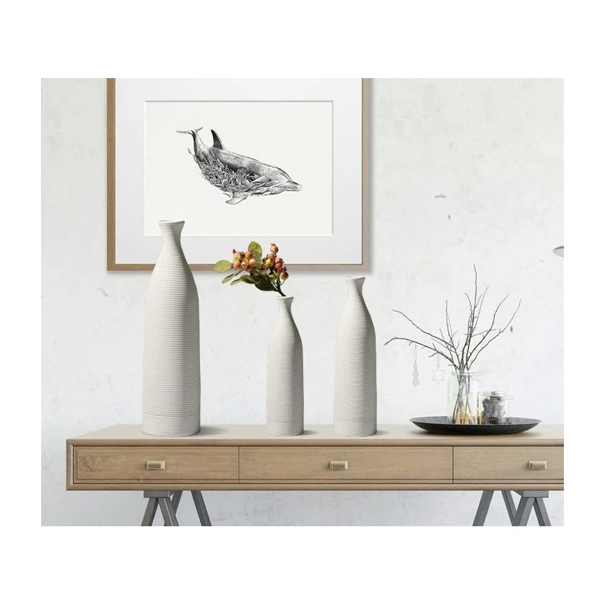 Valge keraamiline vaas 33 cm