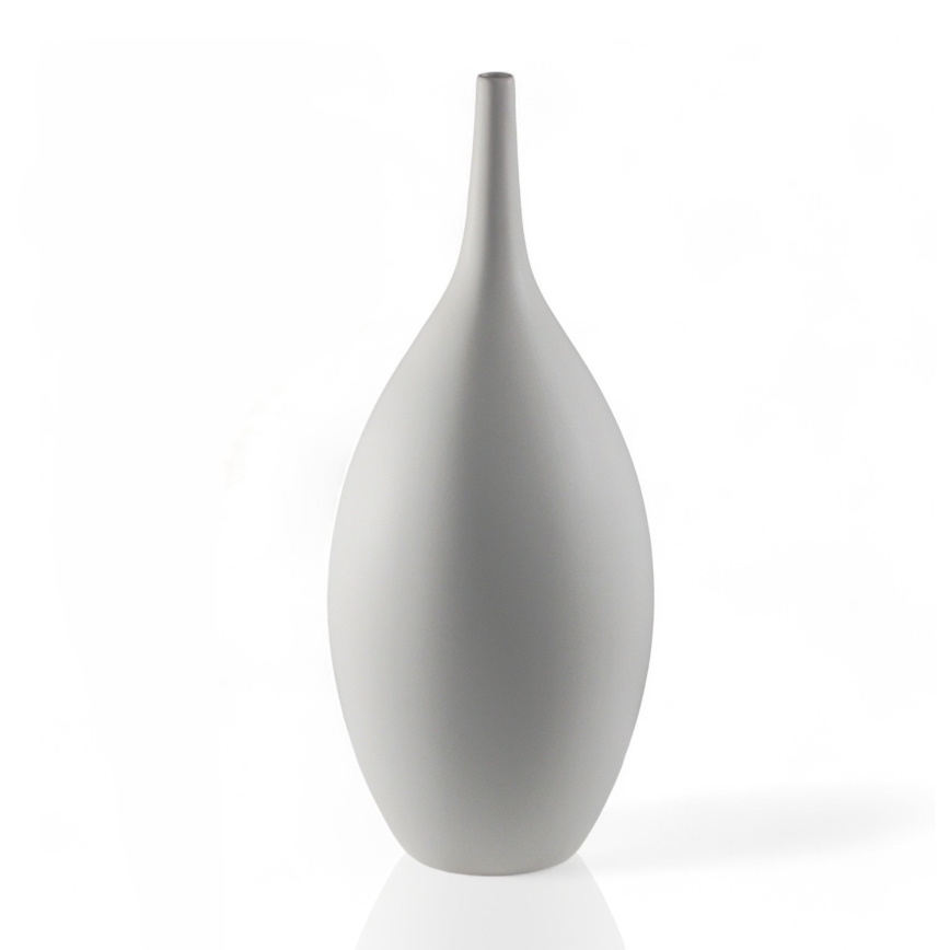Valge keraamiline vaas, 47 cm