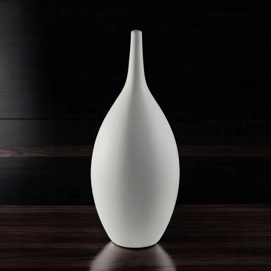 Valge keraamiline vaas, 47 cm