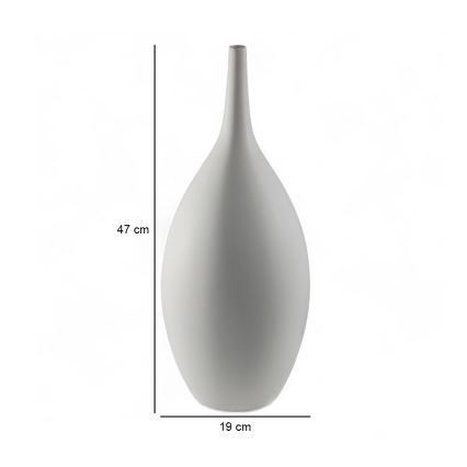 Valge keraamiline vaas, 47 cm
