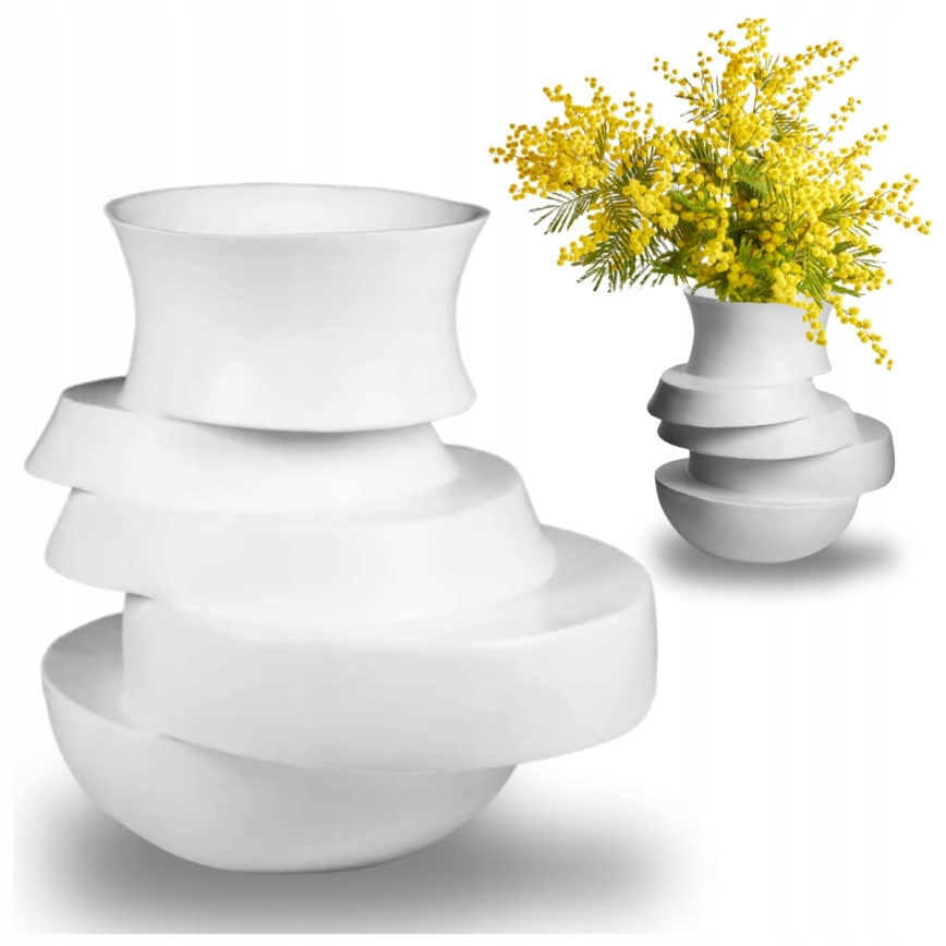 Valge resiinist vaas 38x33x36 cm