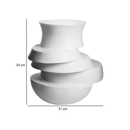 Valge resiinist vaas 38x33x36 cm