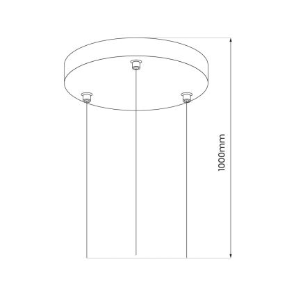 Valgustite riputussüsteem MAQ 18W/24W/50W 1m must