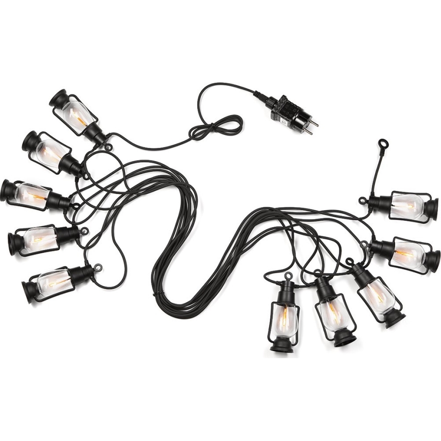 Väli Dekoratiivne kett GARLAND 10xLED 10m IP44 soe valge