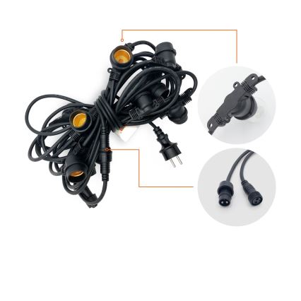 Väli Dekoratiivne kett MIMOSA 10xE27/1,3W/230V IP44 10 m