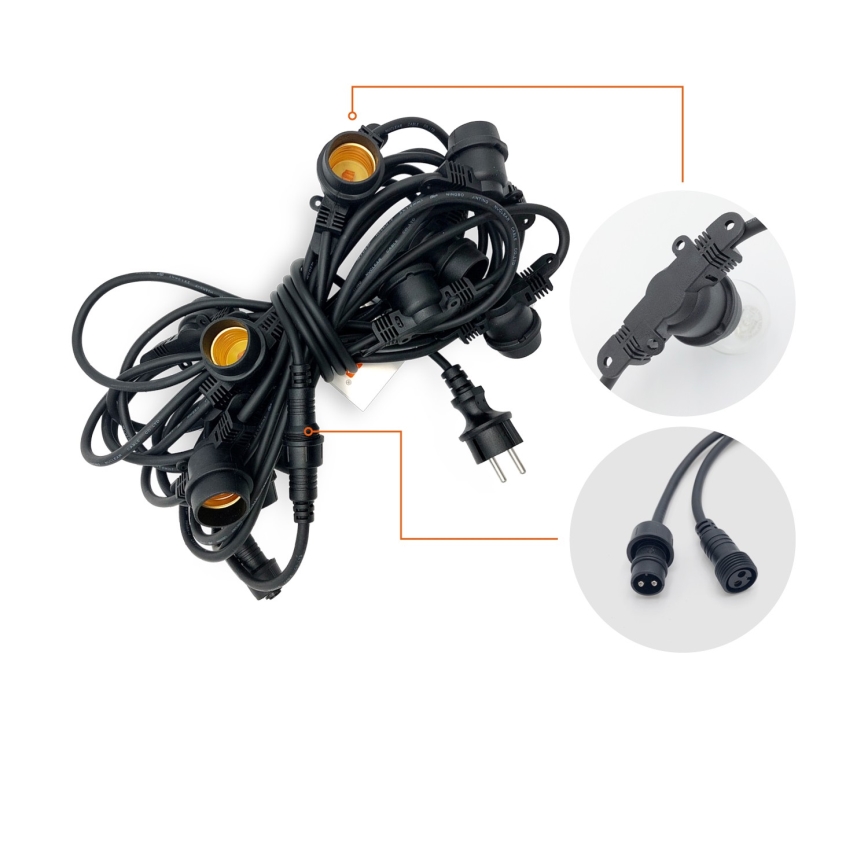 Väli Dekoratiivne kett MIMOSA 10xE27/1,3W/230V IP44 10 m