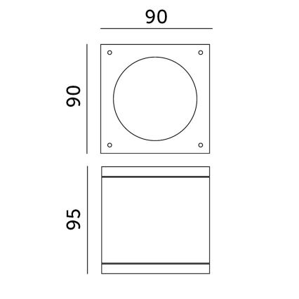 Väli kohtvalgusti 1xGU10/35W/230V IP54 kandiline must