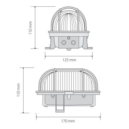 Väli laevalgusti OVAL 1xE27/60W/230V IP44 pruun