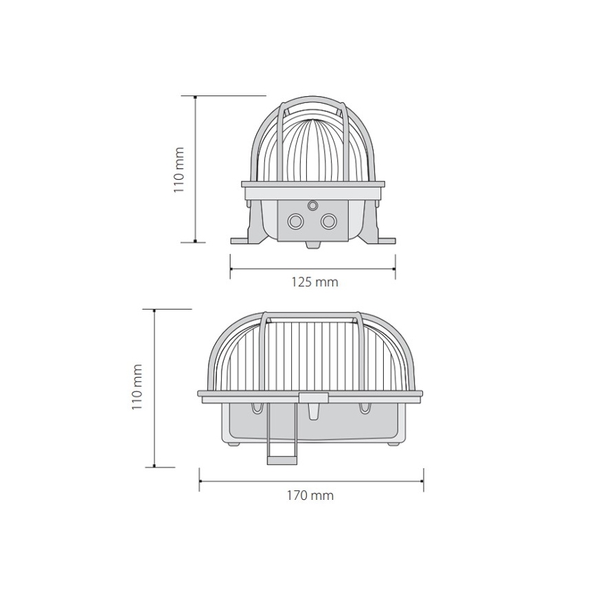 Väli laevalgusti OVAL 1xE27/60W/230V IP44 pruun