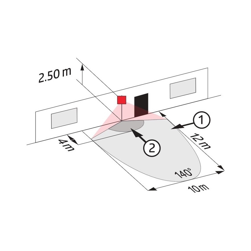 Väli liikumisandur LC-CLICK 140° IP44 must