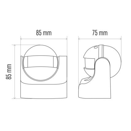 Väli liikumisandur PIR B 180° 1200W/230V IP44 must