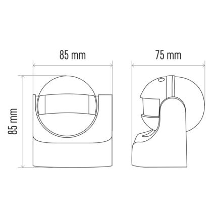 Väli liikumisandur PIR B 180° 1200W/230V IP44 valge