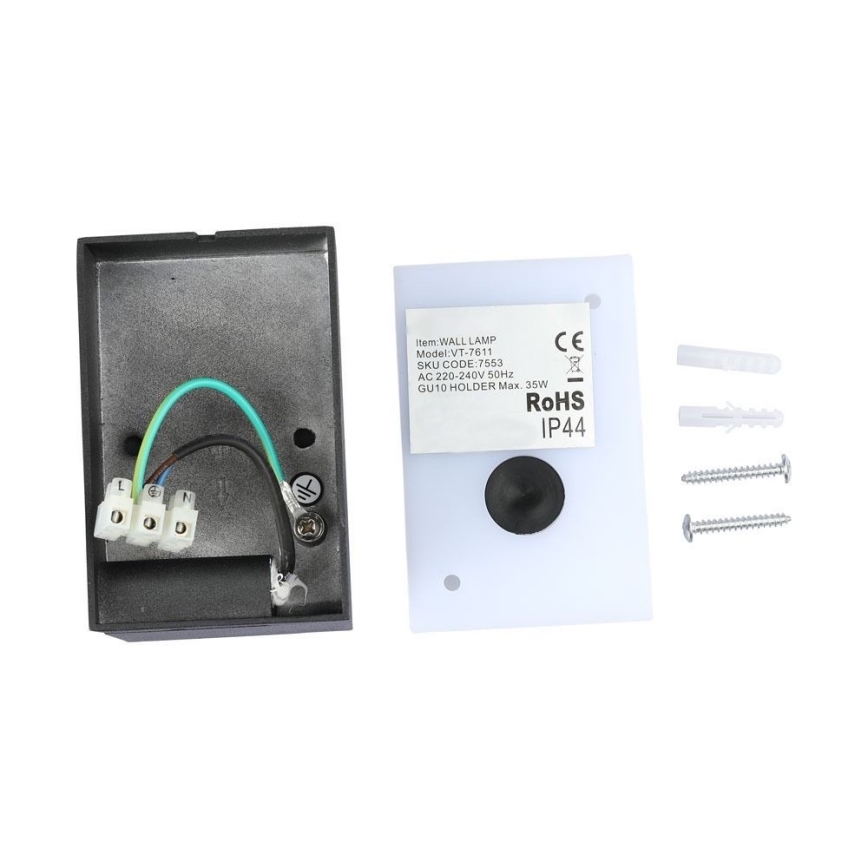 Väli paindlik seinavalgusti 1xGU10/35W/230V IP44 must
