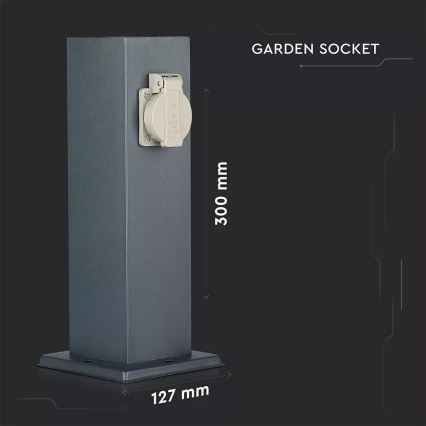 Väli pistikupesadega torn SCHUKO 2Z 230V IP44