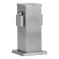 Väli pistikupesadega torn 2Z SCHUKO 230V matt kroom IP44