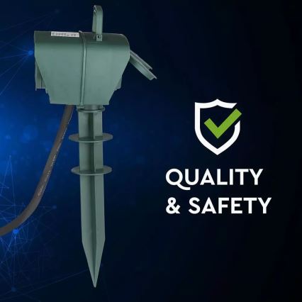 Väli pistikupesadega torn SCHUKO 4Z 230V IP44