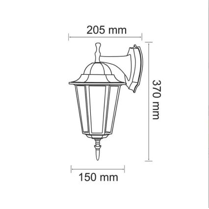 Väli seinavalgusti 1xE27/20W/230V IP43 must