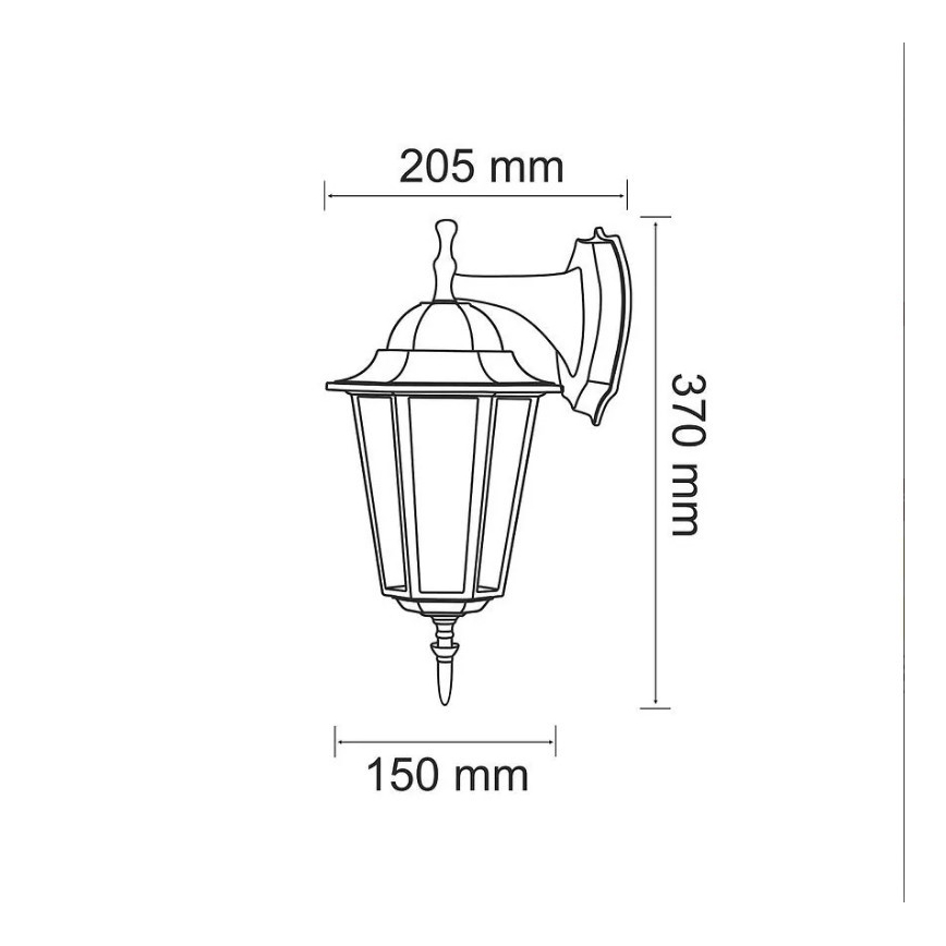 Väli seinavalgusti 1xE27/20W/230V IP43 must