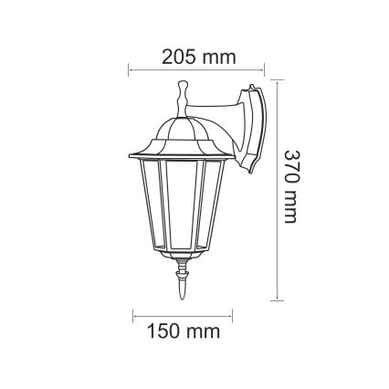 Väli seinavalgusti 1xE27/20W/230V IP43 paatina