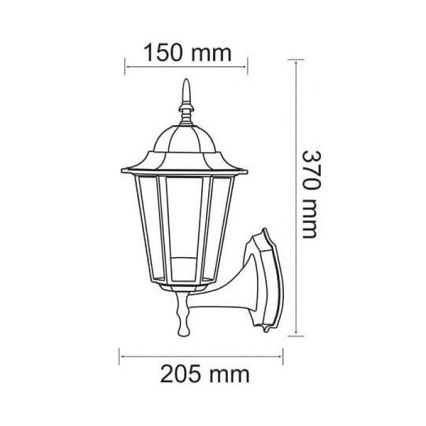 Väli seinavalgusti 1xE27/20W/230V IP43 paatina