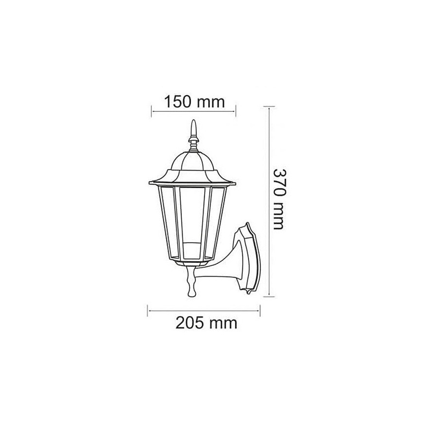 Väli seinavalgusti 1xE27/20W/230V IP43 paatina