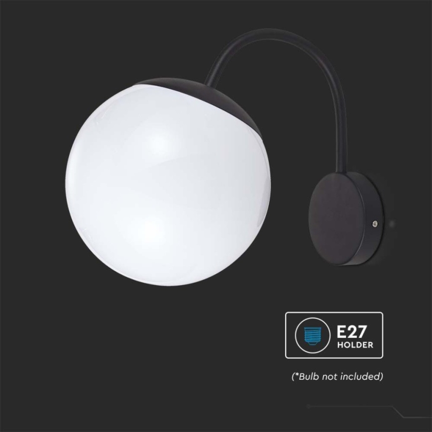 Väli seinavalgusti 1xE27/60W/230V IP44 must