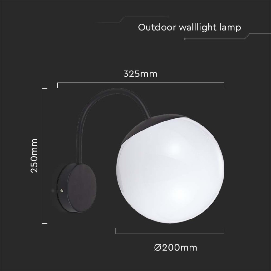 Väli seinavalgusti 1xE27/60W/230V IP44 must
