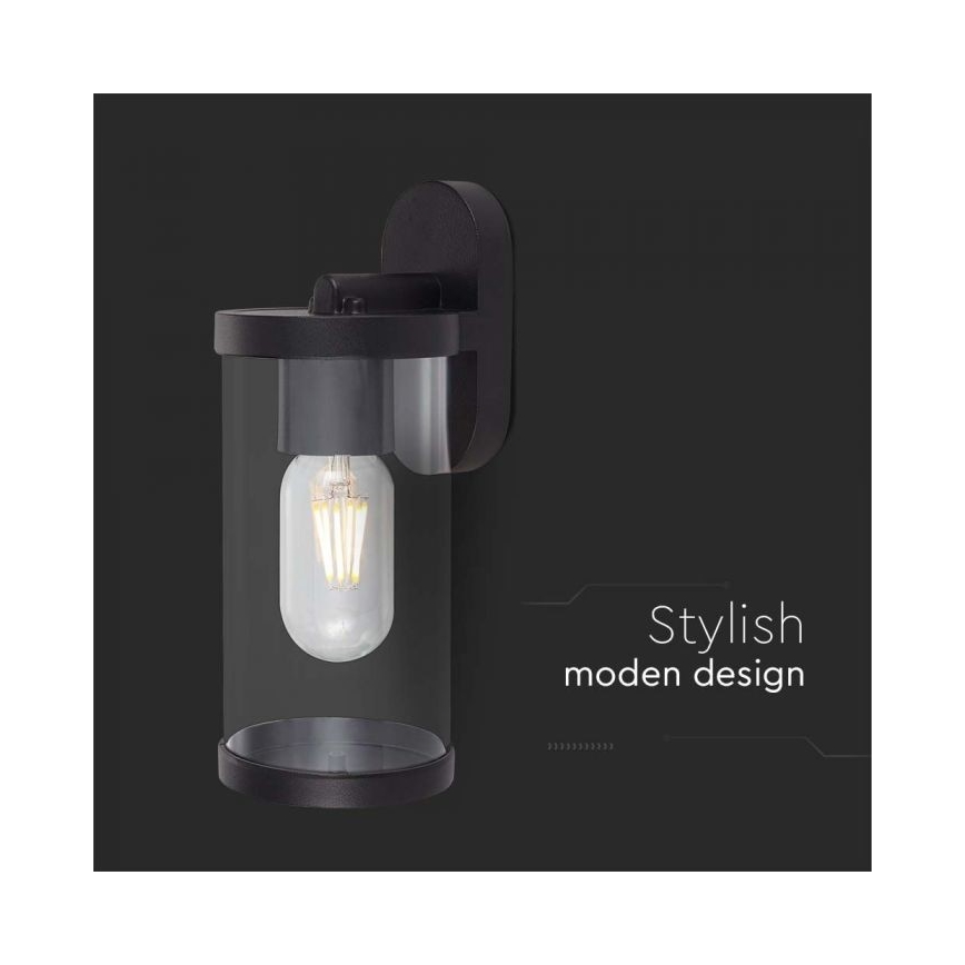 Väli seinavalgusti 1xE27/60W/230V IP44 must