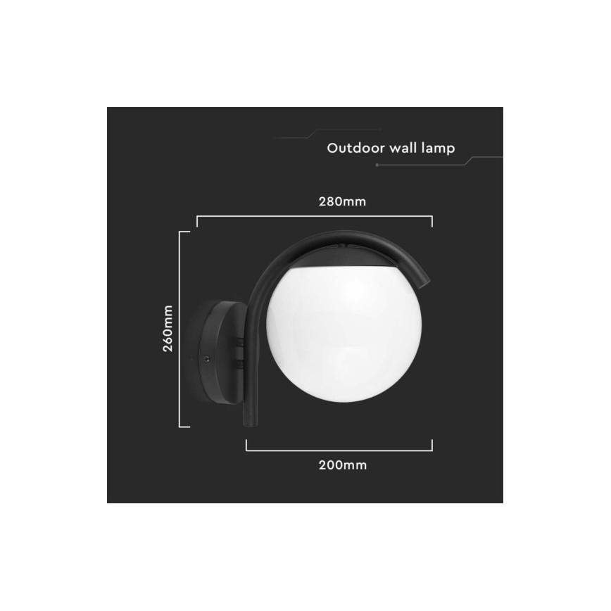 Väli seinavalgusti 1xE27/60W/230V IP44 must