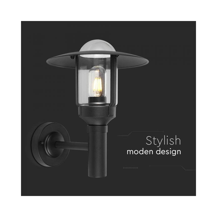 Väli seinavalgusti 1xE27/60W/230V IP44 must