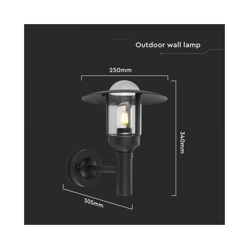 Väli seinavalgusti 1xE27/60W/230V IP44 must