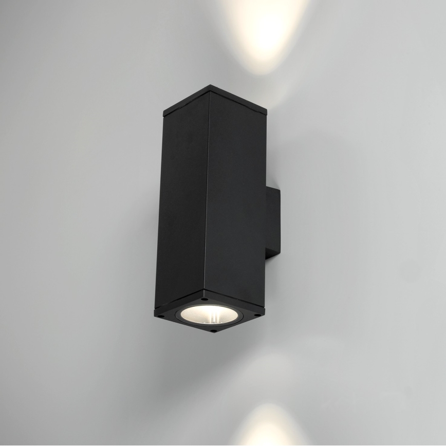 Väli seinavalgusti 2xGU10/35W/230V IP54 kandiline must
